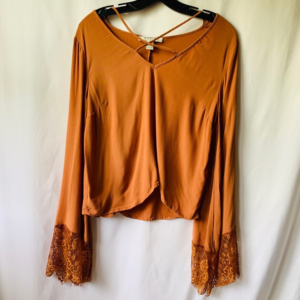 Forever 21 contemporary sienna cross front blouse